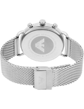 Emporio Armani Chronograph Black Dial Silver Mesh Bracelet Watch For Men - AR11104