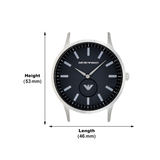 Shop Emporio Armani Renato Quartz Black Dial Silver Steel Strap Watch For Men - AR11118 in USA