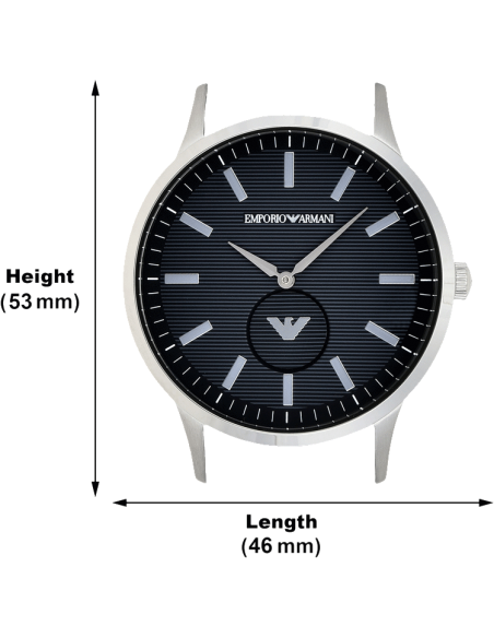 Shop Emporio Armani Renato Quartz Black Dial Silver Steel Strap Watch For Men - AR11118 in USA