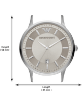 Emporio Armani Renato Quartz Silver Dial Brown Leather Strap Watch For Men - AR11185 Buy Now By Emporio Armani