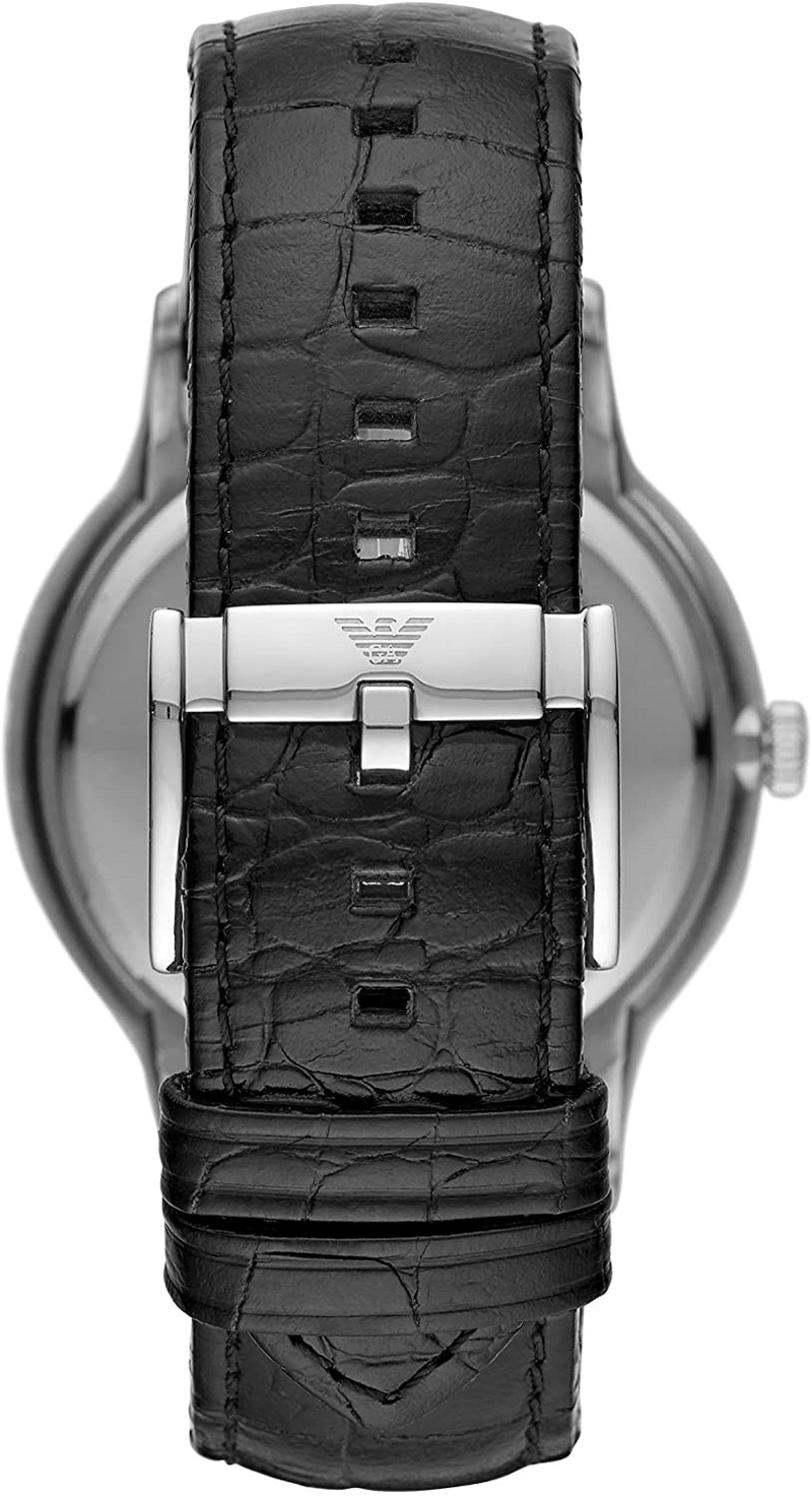Emporio Armani Renato Analog Black Dial Black Leather Strap Watch For Men - AR11186 Buy Now By Emporio Armani