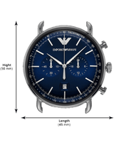 Emporio Armani Aviator Chronograph Blue Dial Silver Steel Strap Watch For Men - AR11238 Buy Now By Emporio Armani