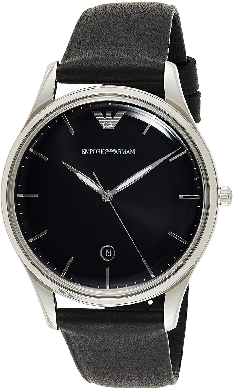 Emporio Armani Classic Quartz Black Dial Black Leather Strap Watch For Men - AR1865 Buy Now By Emporio Armani