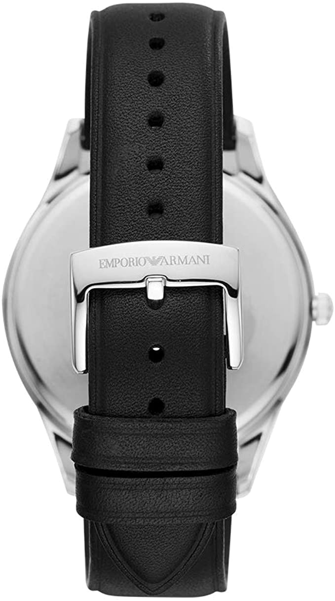 Emporio Armani Modern Slim Quartz Grey Dial Black Leather Strap Watch For Men - AR11162 Buy Now By Emporio Armani