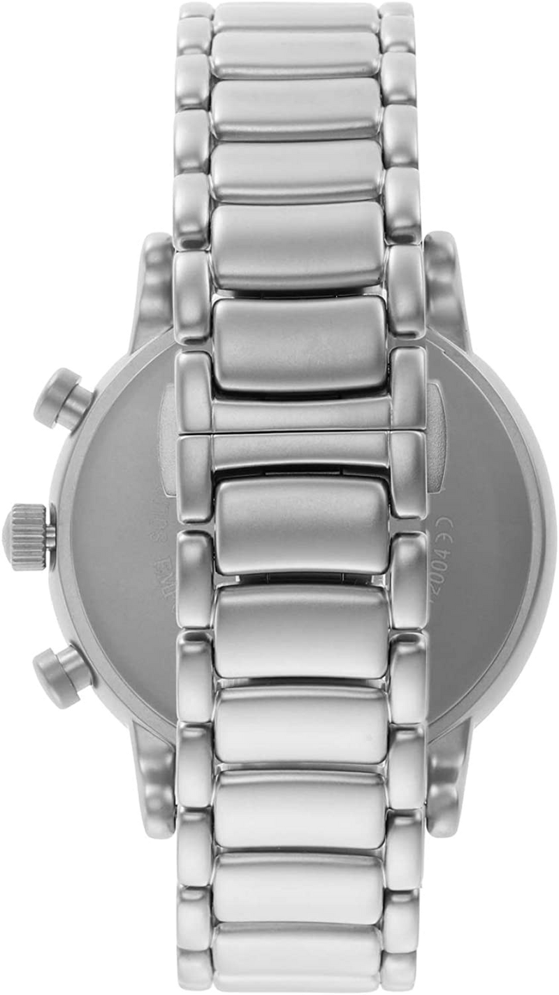 Emporio Armani Luigi Chronograph Black Dial Silver Steel Strap Watch For Men - AR11324 Buy Now By Emporio Armani