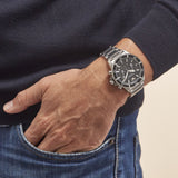 Emporio Armani Diver Chronograph Quartz Black Dial Silver Steel Strap Watch For Men - AR11360 Buy Now By Emporio Armani