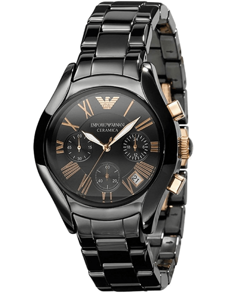 Emporio Armani Chronograph Black Ceramic Stainless Steel Dial Watch For Women - AR1411 Buy Now By Emporio Armani