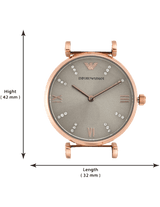 Emporio Armani Gianni T Bar Gunmetal Dial Beige Leather Strap Watch For Women - AR1681 Buy Now By Emporio Armani