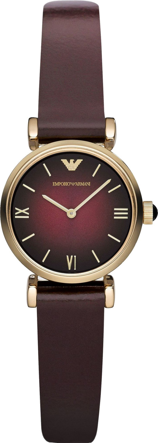 Emporio Armani Gianni T Bar Burgundy Dial Burgundy Leather Strap Watch For Women - AR1758 Buy Now By Emporio Armani