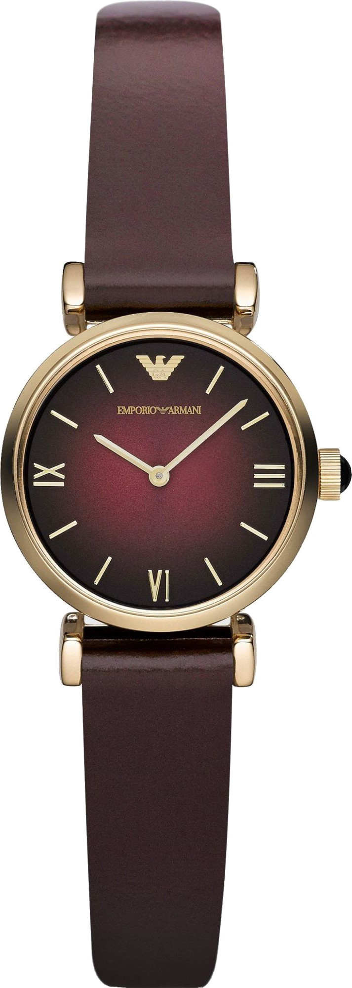Emporio Armani Gianni T Bar Burgundy Dial Burgundy Leather Strap Watch For Women - AR1758 Buy Now By Emporio Armani