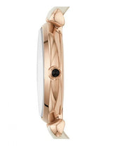Emporio Armani Gianni T Bar Light Brown Dial White Leather Strap Watch For Women - AR1769 Buy Now By Emporio Armani