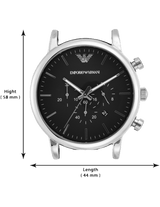 Emporio Armani Luigi Chronograph Black Dial Black Leather Watch For Men - AR1828 Buy Now By Emporio Armani