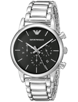 Emporio Armani Chronograph Black Dial Silver Steel Strap Watch For Men - AR1853 Buy Now By Emporio Armani