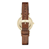 Emporio Armani Gianni T Bar Beige Dial Brown Leather Strap Watch For Women - AR1883 Buy Now By Emporio Armani