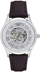 Emporio Armani Meccanico White Dial Brown Leather Strap Watch For Men - AR1946 Buy Now By Emporio Armani