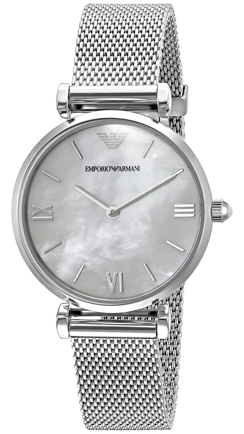 Emporio Armani Gianni T Bar Mother of Pearl Dial Silver Steel Strap Watch For Women - AR1955 Buy Now By Emporio Armani