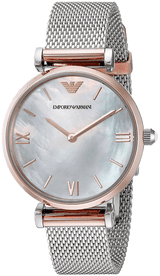 Emporio Armani Retro Mother of Pearl Dial Silver Mesh Bracelet Watch For Women - AR2067 Buy Now By Emporio Armani