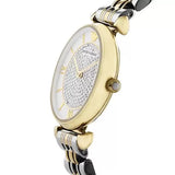 Emporio Armani Gianni T Bar Analog White Dial Two Tone Steel Strap Watch For Women - AR2076 Buy Now By Emporio Armani