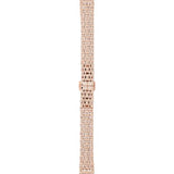 Emporio Armani Meccanico Gianni T-Bar Silver Dial Rose Gold Steel Strap Watch For Women - AR60023