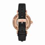 Emporio Armani Gianni T Bar Mother of Pearl White Dial Black Leather Strap Watch For Women - AR60047 Buy Now By Emporio Armani