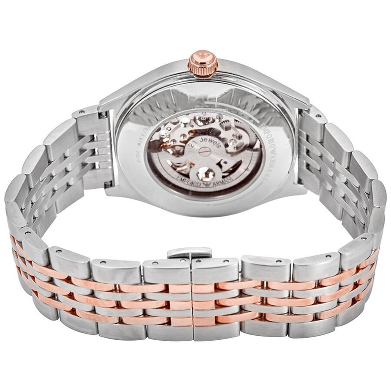 Emporio Armani Meccanico White Dial Two Tone Stainless Steel Watch For Men - AR60002 Buy Now By Emporio Armani