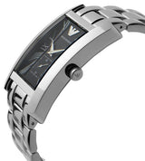 Emporio Armani Classic Black Dial Silver Stainless Steel Strap Watch For Men - AR0156 Buy Now By Emporio Armani