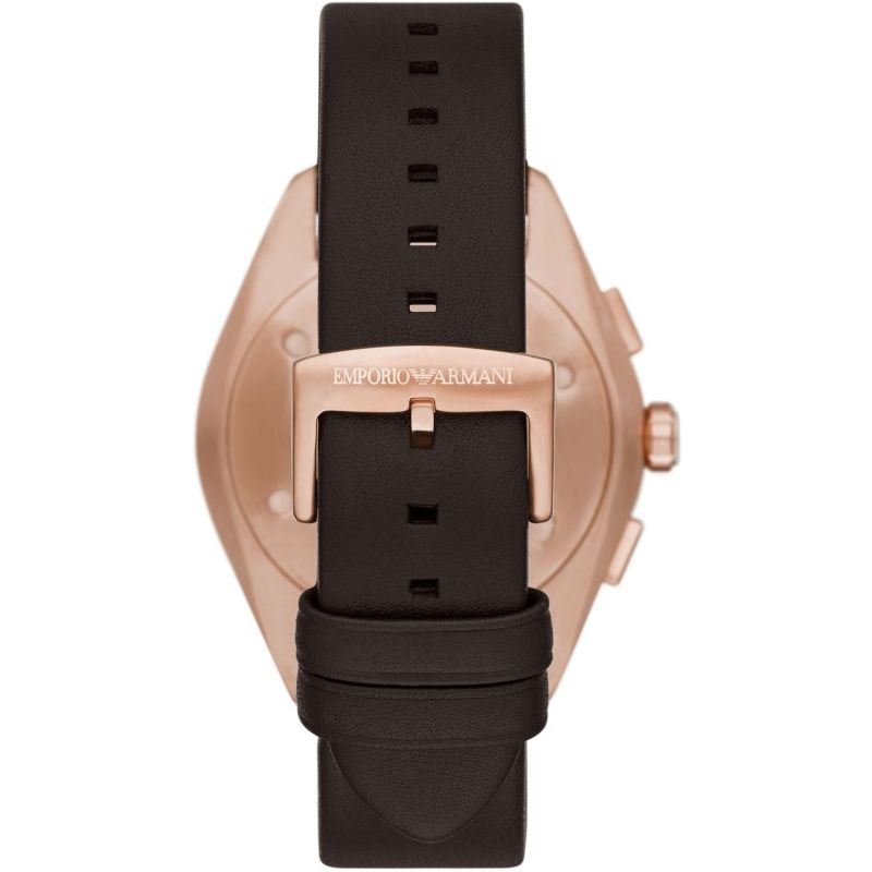 Emporio Armani Claudio Chronograph Blue Dial Brown Leather Strap Watch For Men - AR11554 Buy Now By Emporio Armani