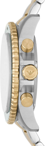 Emporio Armani Diver Chronograph Green Dial Two Tone Steel Strap Watch For Men - AR11361 Buy Now By Emporio Armani