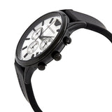 Shop Emporio Armani Chronograph Quartz Silver Dial Black Rubber Strap Watch For Men - AR11048 in USA
