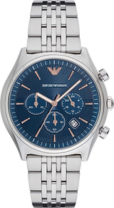 Emporio Armani Luigi Chronograph Quartz Blue Dial Silver Steel Strap Watch For Men - AR1974 Buy Now By Emporio Armani