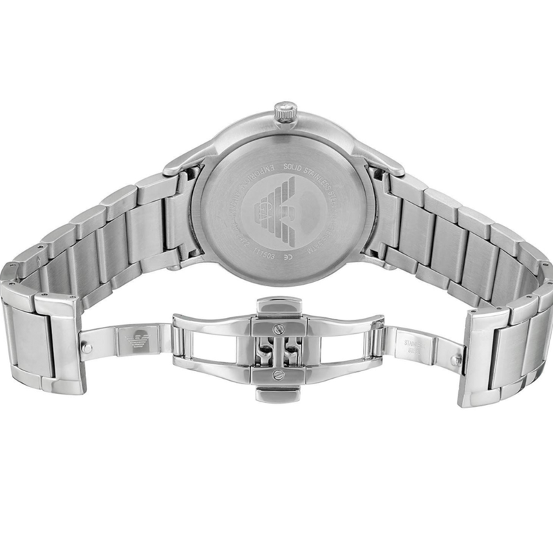 Emporio Armani Luigi Quartz Black Dial Silver Steel Strap Watch For Men - AR2499 Buy Now By Emporio Armani
