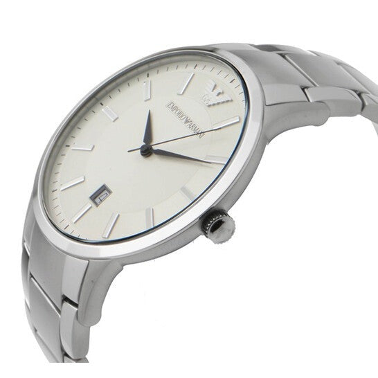 Emporio Armani Classic Quartz White Dial Silver Steel Strap Watch For Men - AR2430 Buy Now By Emporio Armani