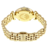 Emporio Armani Gianni T Bar Mother of Pearl White Dial Gold Steel Strap Watch For Women - AR190700