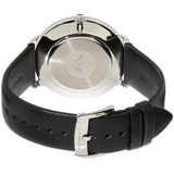 Emporio Armani Modern Slim Quartz Grey Dial Black Leather Strap Watch For Men - AR11162
