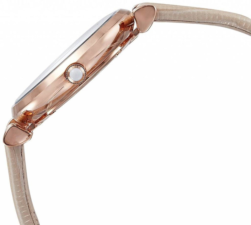 Emporio Armani Gianni T Bar Gunmetal Dial Beige Leather Strap Watch For Women - AR1681 Buy Now By Emporio Armani