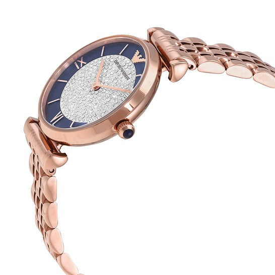 Emporio Armani Gianni T-Bar Quartz Crystals Black Dial Gold Steel Strap Watch For Women - AR11423 Buy Now By Emporio Armani