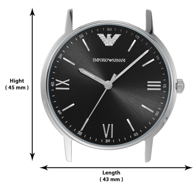 Shop Emporio Armani Kappa Analog Quartz Black Dial Black Leather Strap Watch For Men - AR11013 in USA