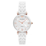 Emporio Armani Ceramica Mother of Pearl Dial White Ceramic Strap Watch For Women - AR1486