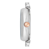 Emporio Armani Gianni T Bar Silver Skeleton Dial Two Tone Strap Watch For Women - AR1992 Buy Now By Emporio Armani