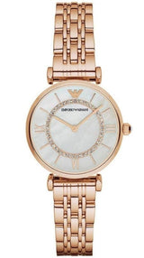 Emporio Armani T-Bar Gianni Crystal Pave Dial Rose Gold Steel Strap Watch For Women - AR11244 Buy Now By Emporio Armani