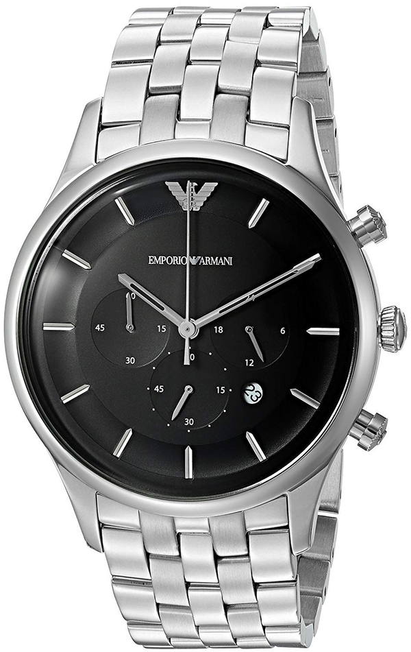 Emporio Armani Chronograph Black Dial Silver Steel Strap Watch For Men - AR11017 Buy Now By Emporio Armani