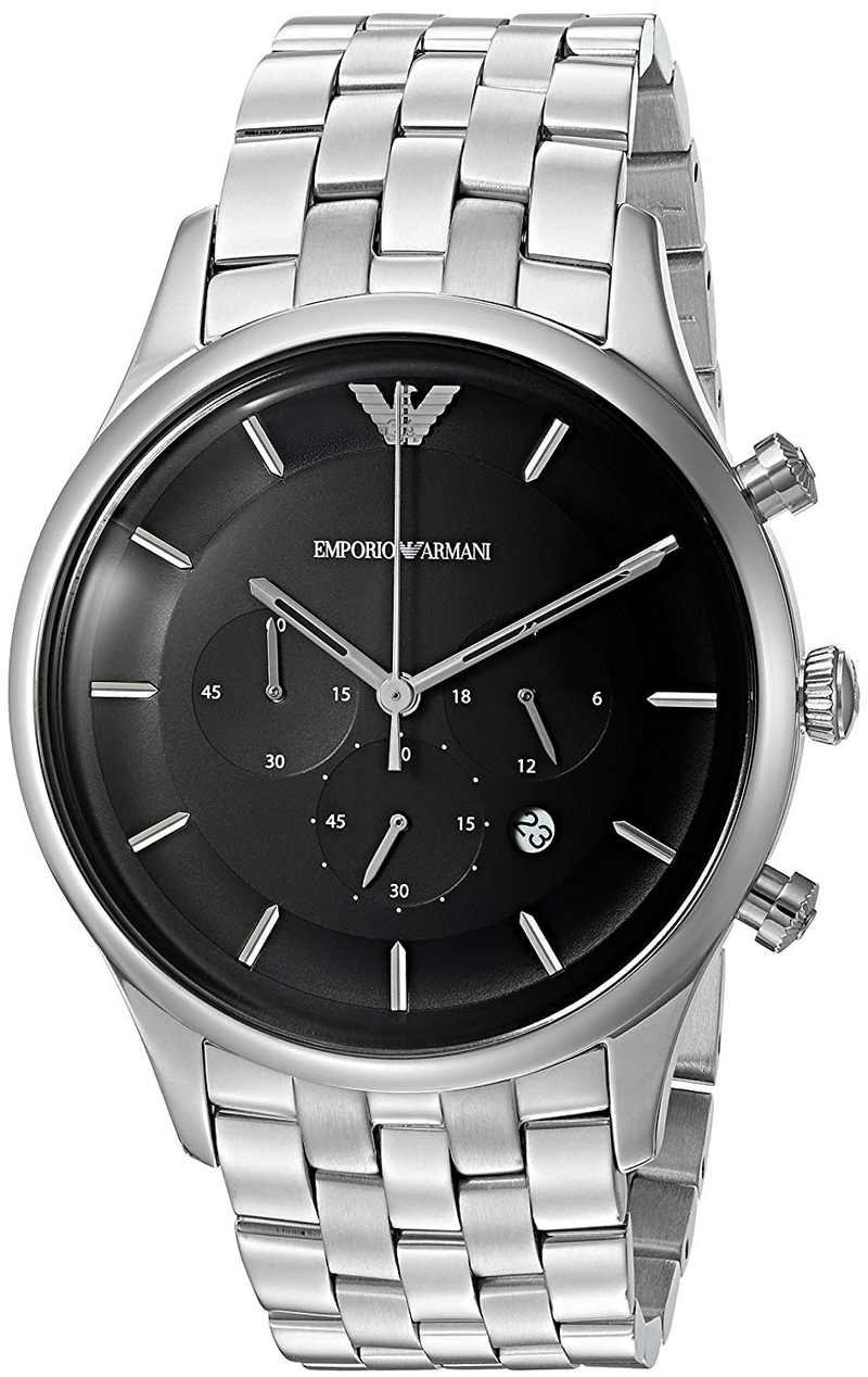 Emporio Armani Chronograph Black Dial Silver Steel Strap Watch For Men - AR11017 Buy Now By Emporio Armani