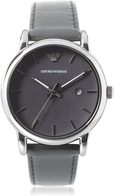 Emporio Armani Classic Quartz Grey Dial Grey Leather Strap Watch For Men - AR1730 Buy Now By Emporio Armani