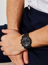 Emporio Armani Luigi Chronograph Black Dial Black Leather Strap Watch For Men - AR11133 Buy Now By Emporio Armani