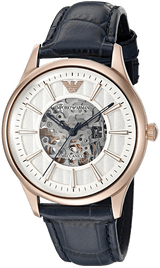 Emporio Armani Meccanico Automatic White Dial Blue Leather Strap Watch For Men - AR1947 Buy Now By Emporio Armani