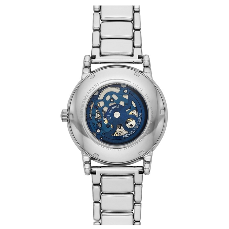 Emporio Armani Meccanico Automatic Silver Dial Silver Steel Strap Watch for Men - AR60006 Buy Now By Emporio Armani