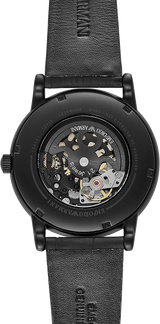 Emporio Armani Meccanico Automatic Skeleton Dial Black Leather Strap Watch For Men - AR60008 Buy Now By Emporio Armani