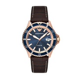 Emporio Armani Pro Planet Three Hand Date Blue Dial Brown Leather Strap Watch For Men - AR11556 Buy Now By Emporio Armani
