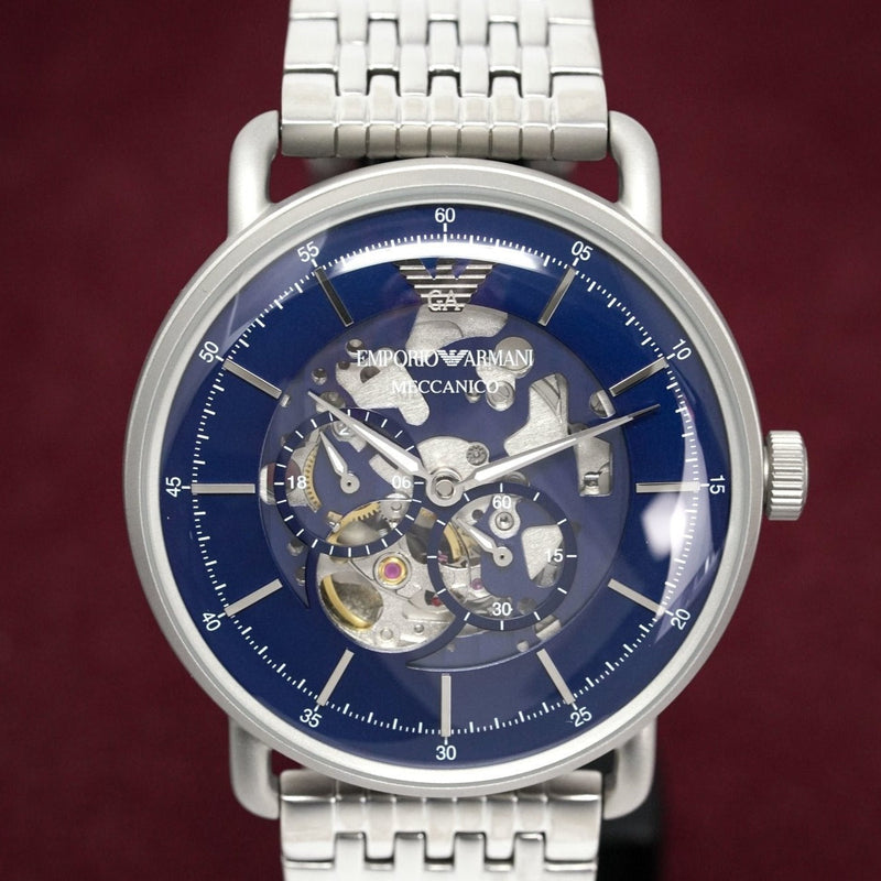Emporio Armani Aviator Multifunction Blue Dial Silver Mesh Bracelet Watch For Men - AR60024 Buy Now By Emporio Armani