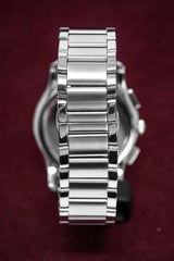 Emporio Armani Valente Chronograph Quartz Black Dial Silver Steel Strap Watch For Men - AR11083